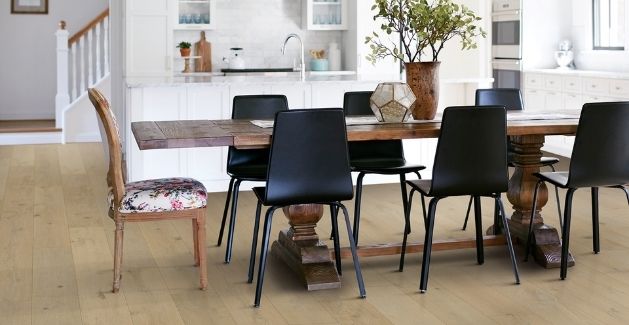 Hardwood Flooring in a Rustic Modern Dining Room
